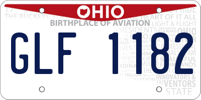 OH license plate GLF1182