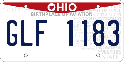 OH license plate GLF1183