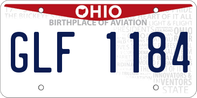 OH license plate GLF1184