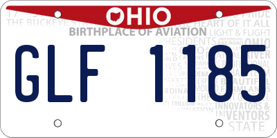 OH license plate GLF1185
