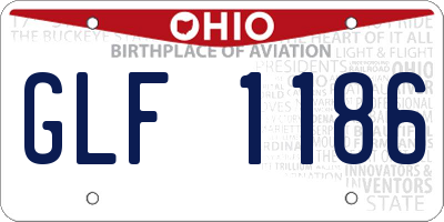 OH license plate GLF1186
