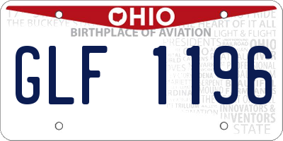 OH license plate GLF1196