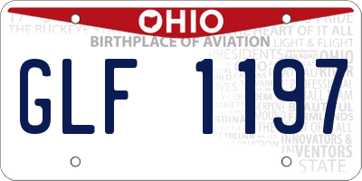 OH license plate GLF1197