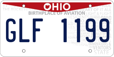 OH license plate GLF1199