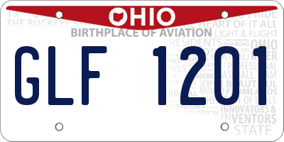 OH license plate GLF1201