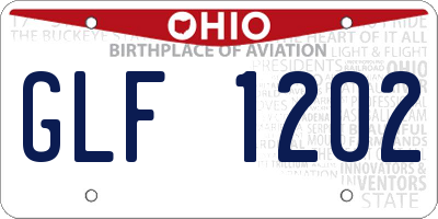 OH license plate GLF1202