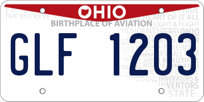 OH license plate GLF1203