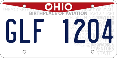 OH license plate GLF1204