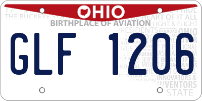 OH license plate GLF1206