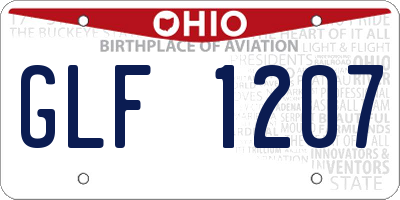 OH license plate GLF1207