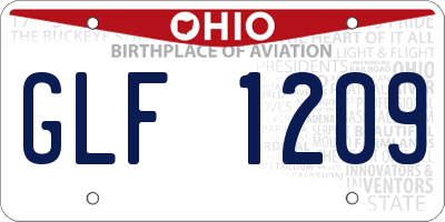 OH license plate GLF1209