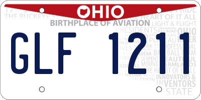 OH license plate GLF1211