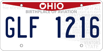 OH license plate GLF1216