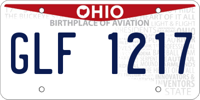 OH license plate GLF1217