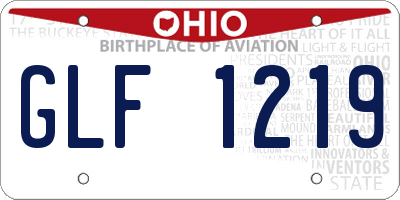 OH license plate GLF1219