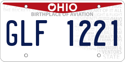 OH license plate GLF1221