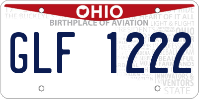OH license plate GLF1222