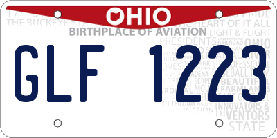 OH license plate GLF1223