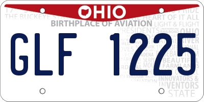 OH license plate GLF1225