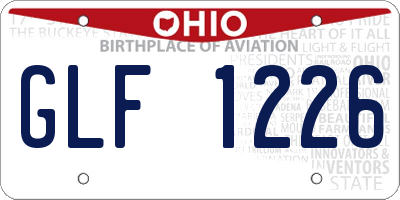 OH license plate GLF1226