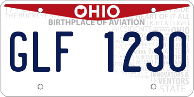 OH license plate GLF1230