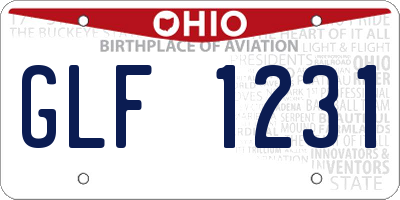 OH license plate GLF1231