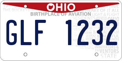 OH license plate GLF1232