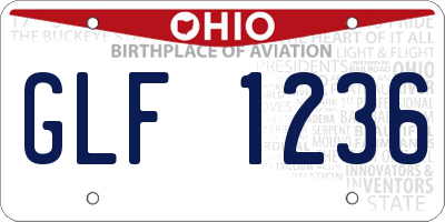 OH license plate GLF1236