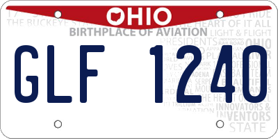 OH license plate GLF1240