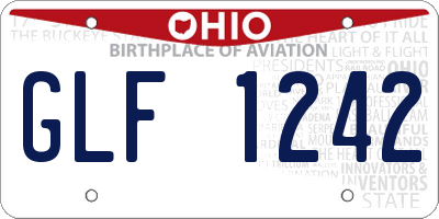 OH license plate GLF1242