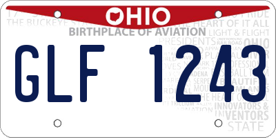 OH license plate GLF1243