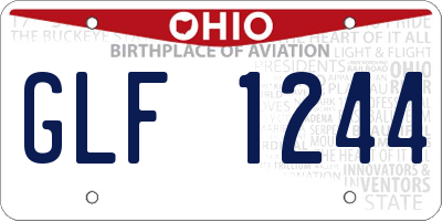 OH license plate GLF1244