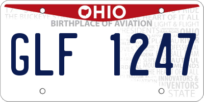 OH license plate GLF1247
