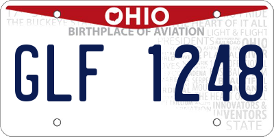 OH license plate GLF1248