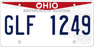 OH license plate GLF1249