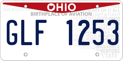 OH license plate GLF1253