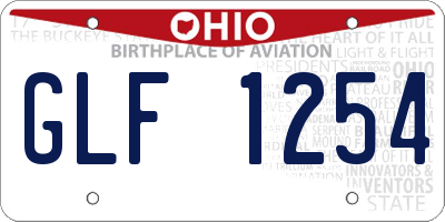 OH license plate GLF1254
