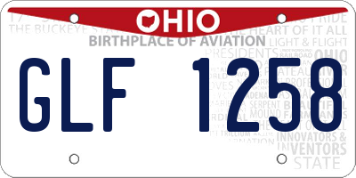 OH license plate GLF1258