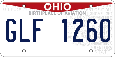 OH license plate GLF1260