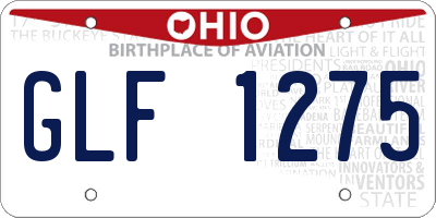 OH license plate GLF1275