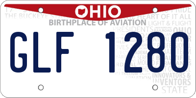 OH license plate GLF1280