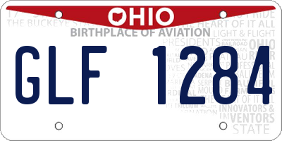 OH license plate GLF1284