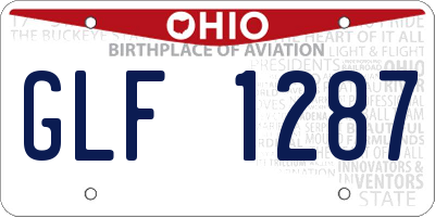 OH license plate GLF1287