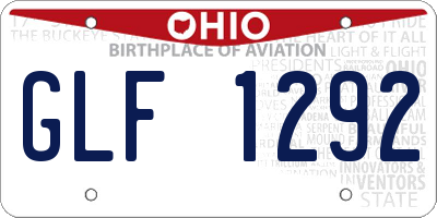 OH license plate GLF1292