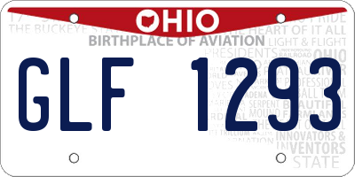 OH license plate GLF1293