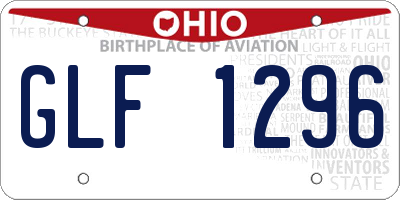 OH license plate GLF1296