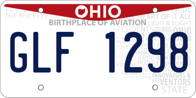 OH license plate GLF1298