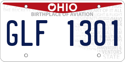 OH license plate GLF1301