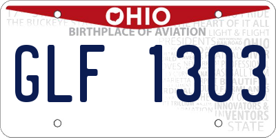OH license plate GLF1303