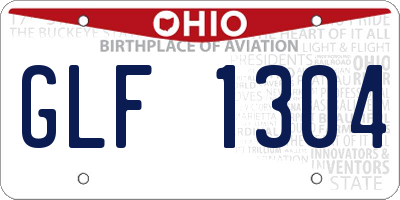 OH license plate GLF1304